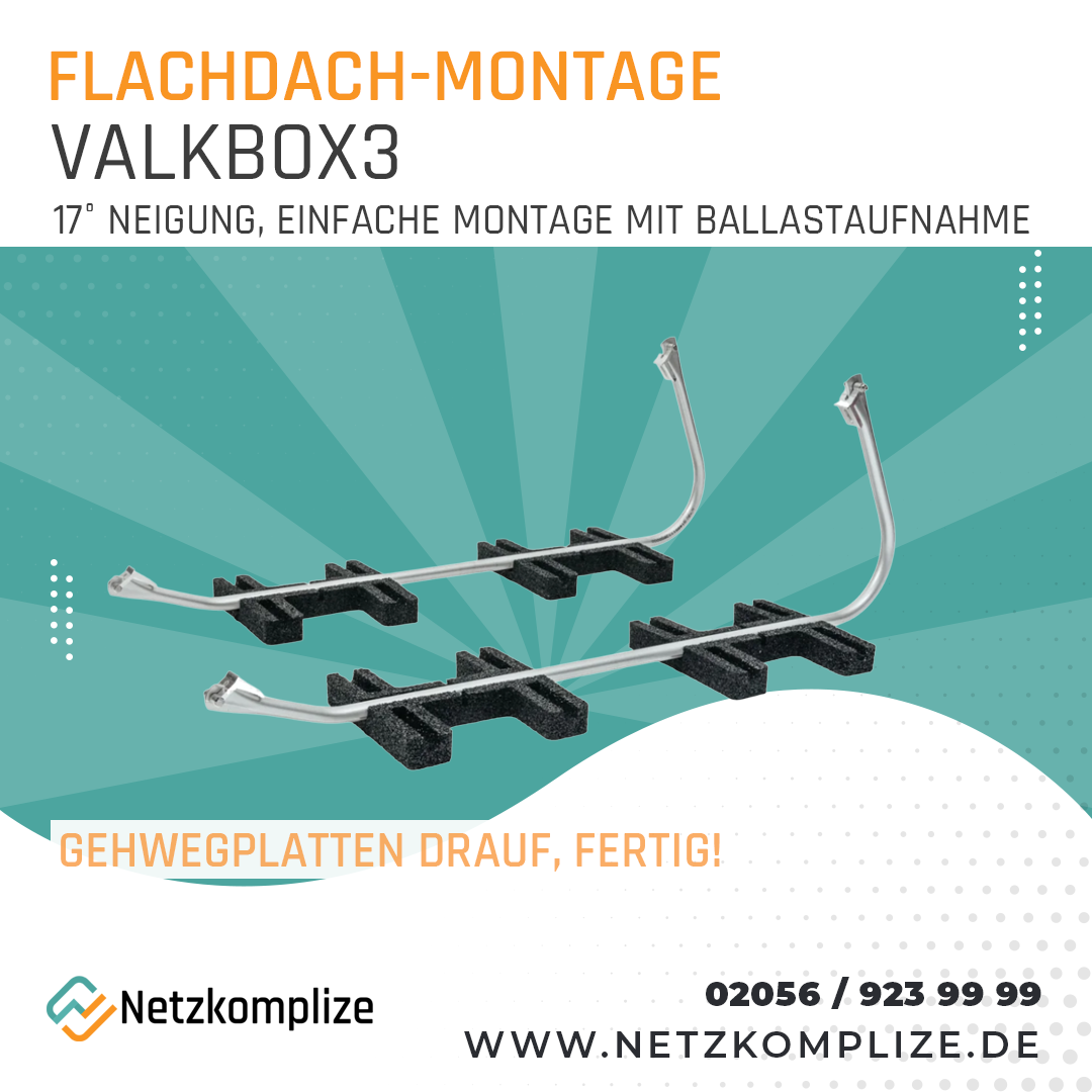 ValkBox 3 - Flachdach-Aufständerung mit 17° Neigung und Ballastaufnahme