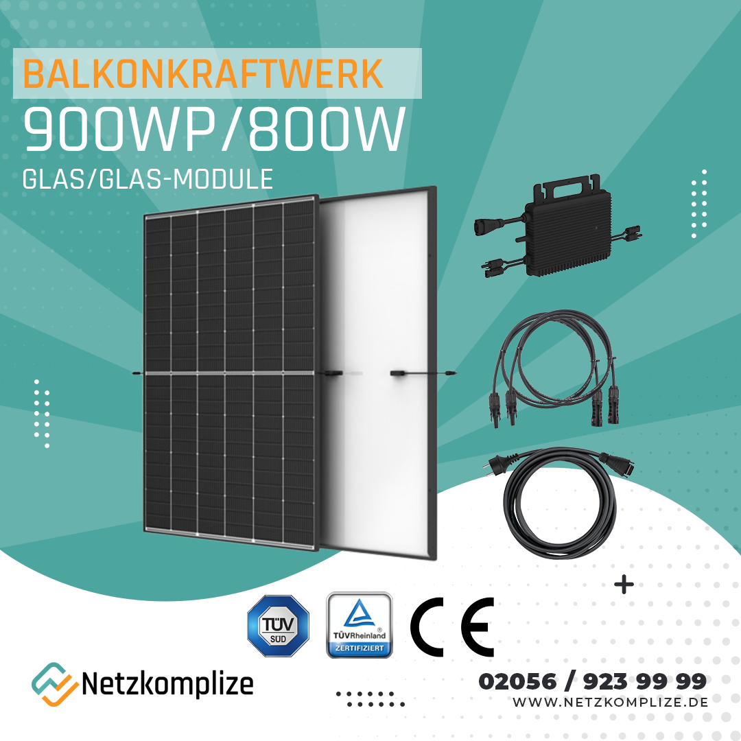 Balkonkraftwerk 900Wp mit 800W | Trina | Hoymiles 