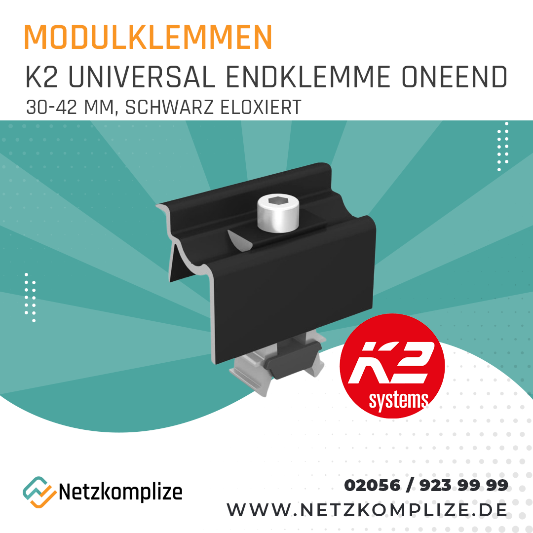 K2 Universal Endklemme OneEnd 30-42 mm, schwarz eloxiert - 2002589