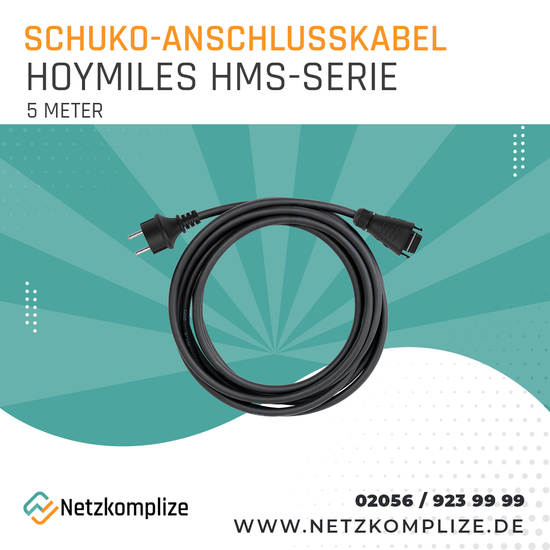 Hoymiles Schuko Anschlusskabel 5m für HMS-800W-2T und HMS-1600-4T