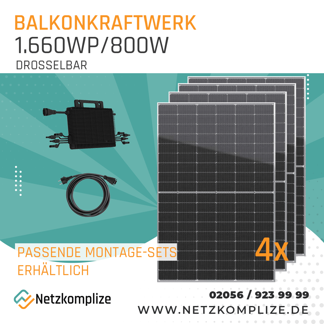 Balkonkraftwerk 1.660Wp mit 800W | Hoymiles | HT-SAAE
