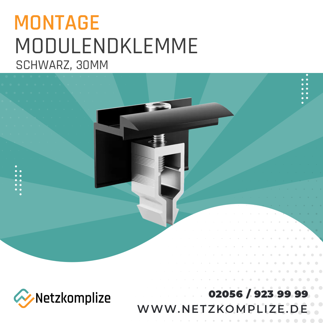 Modulendklemme Klick - schwarz 30mm