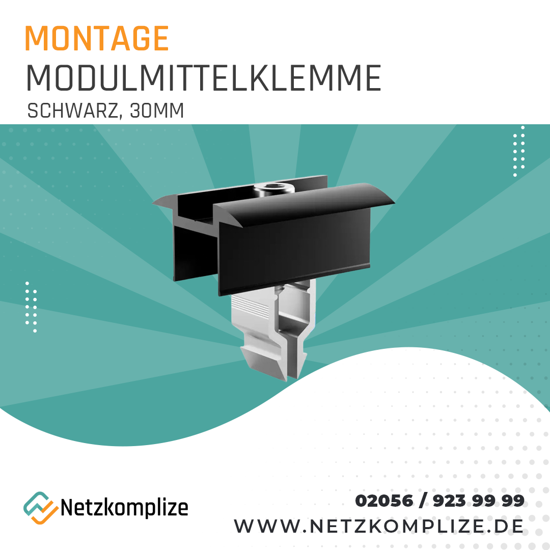 Modulendklemme Klick - schwarz 30mm