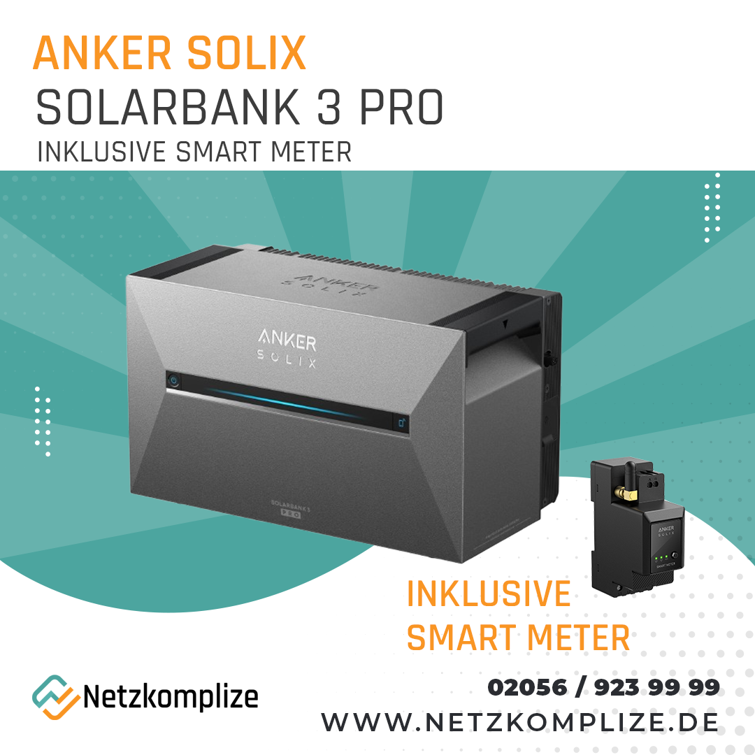Anker SOLIX Solarbank 3 E2700 PRO Batteriespeicher für Balkonkraftwerke 2700Wh